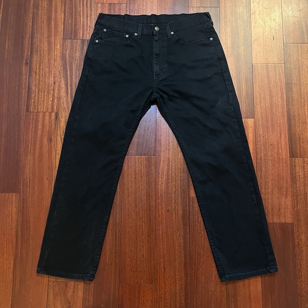 Levis Jeans Men 34x29 505‎ Black Denim Regular Straight Charcoal Wash Work Wear